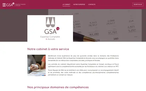 Page d’accueil du site GSA Up