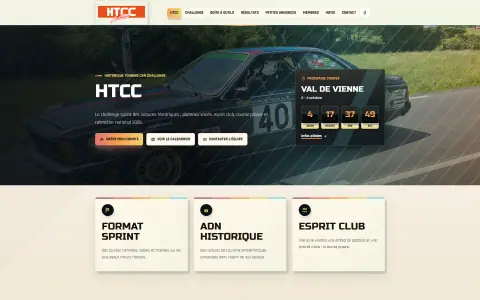 Page d’accueil du site HTCC